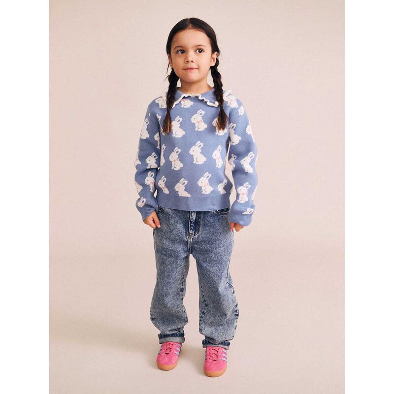 Huxbaby Bunny Field Frill Collar Pullover 3-5Y image number 3